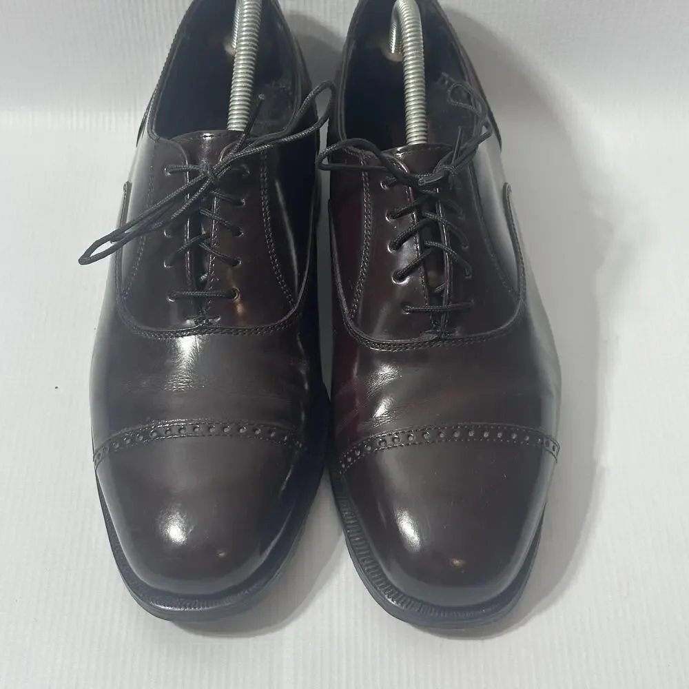 Florsheim Dress Shoes Mens Size 8 Burgundy Leather Cap Toe Oxford 17067-05
